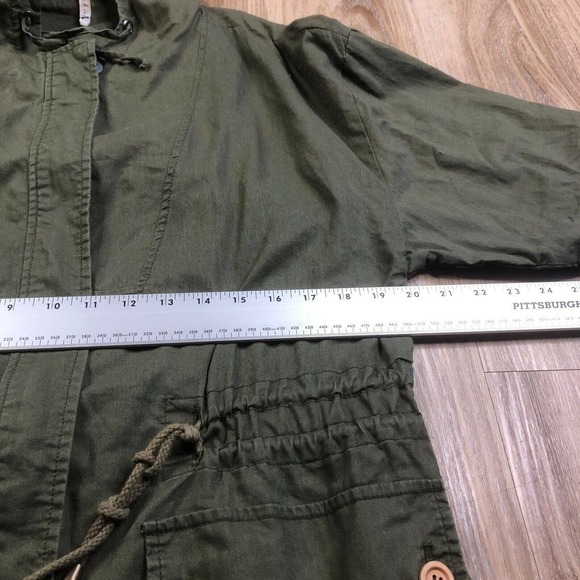 WILLOW and CLAY Women's Size M Green Utility Lightweight Full Zip Hooded Jacket - Picture 6 of 10